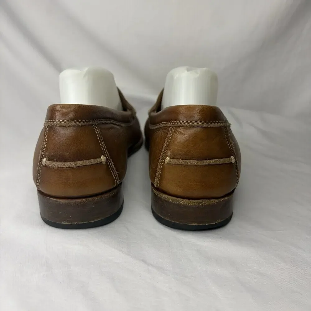 Johnnie-O Mens Brown Leather Penny Loafers Size 9 M Classic Preppy